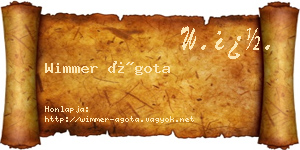Wimmer Ágota névjegykártya